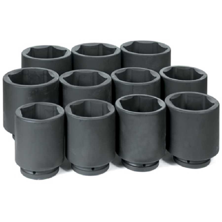 1 In Dr Deep Fractional 6 Pt Impact Socket Set - 11-Pc