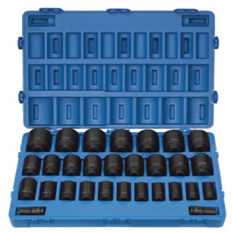 Grey Pneumatic 8029D 3/4" Drive Deep Impact Socket Set 29-Pc