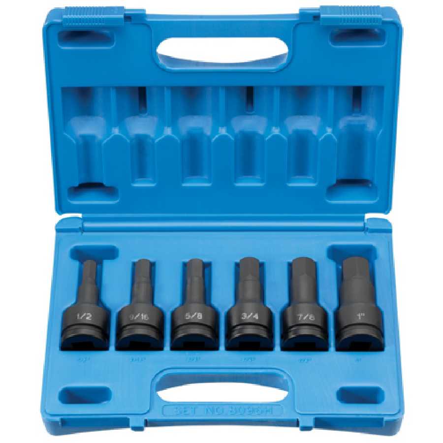 3/4 In Dr Fractional Hex Impact Driver Set - 6-Pc