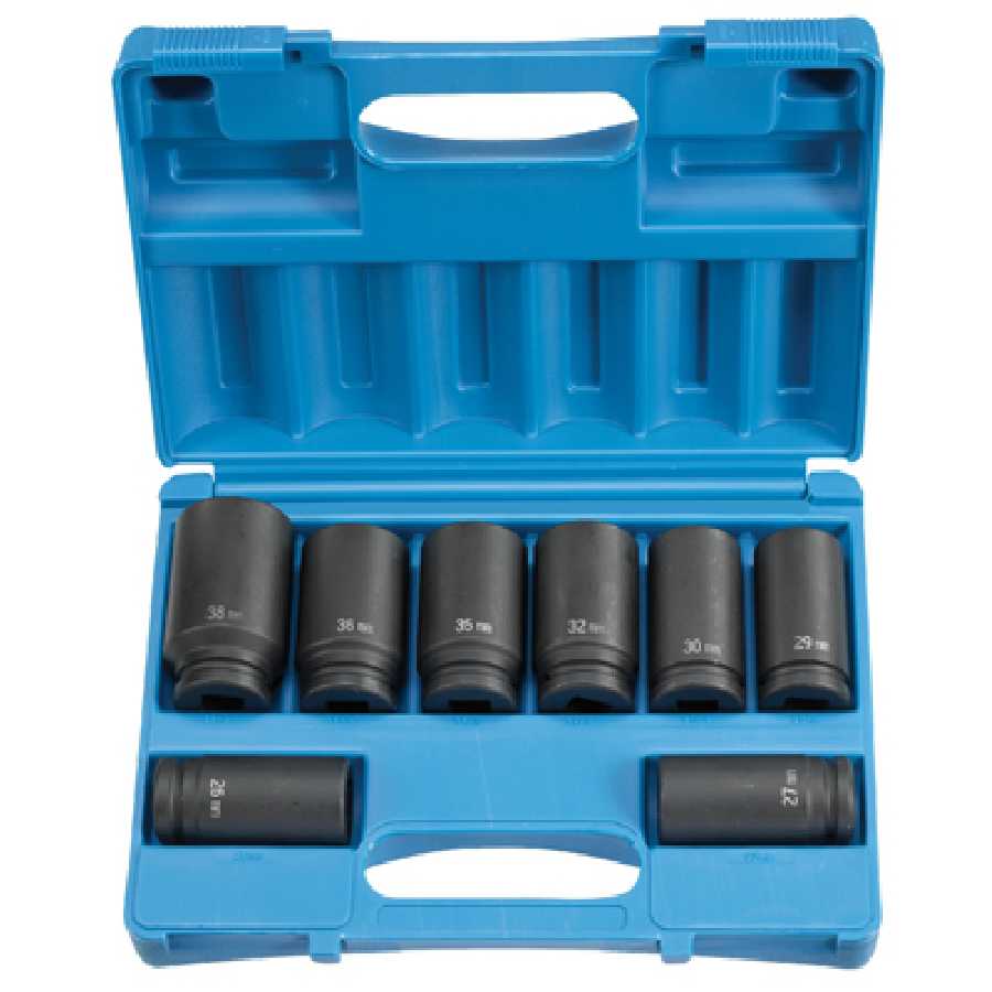 Grey Pneumatic 8134MD 3/4" Deep Metric Impact Socket Set