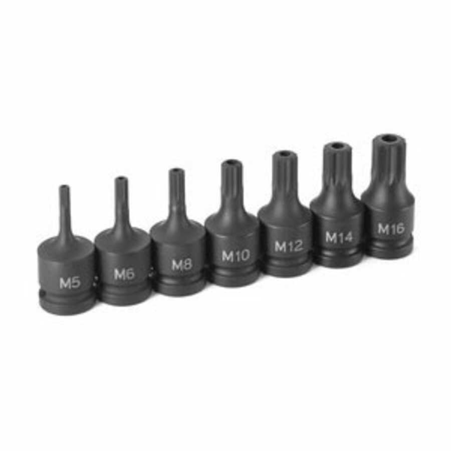 1/2 In Dr Tamper Proof Triple Square Driver Set - 7-Pc