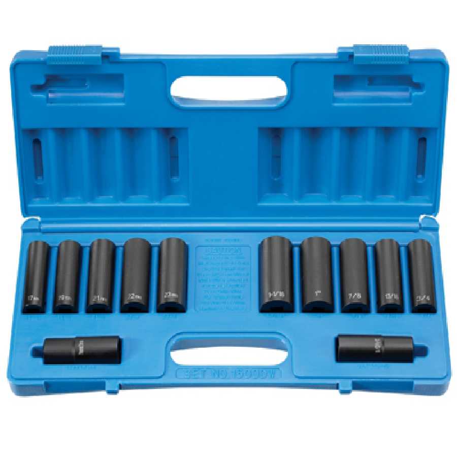 1/2" Drive 6-Point Extra-Thin Impact Socket Set - 1500DW