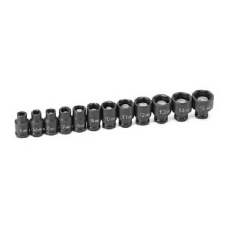 Grey Pneumatic 9712MG 1/4" Metric Magnetic Impact Socket Set