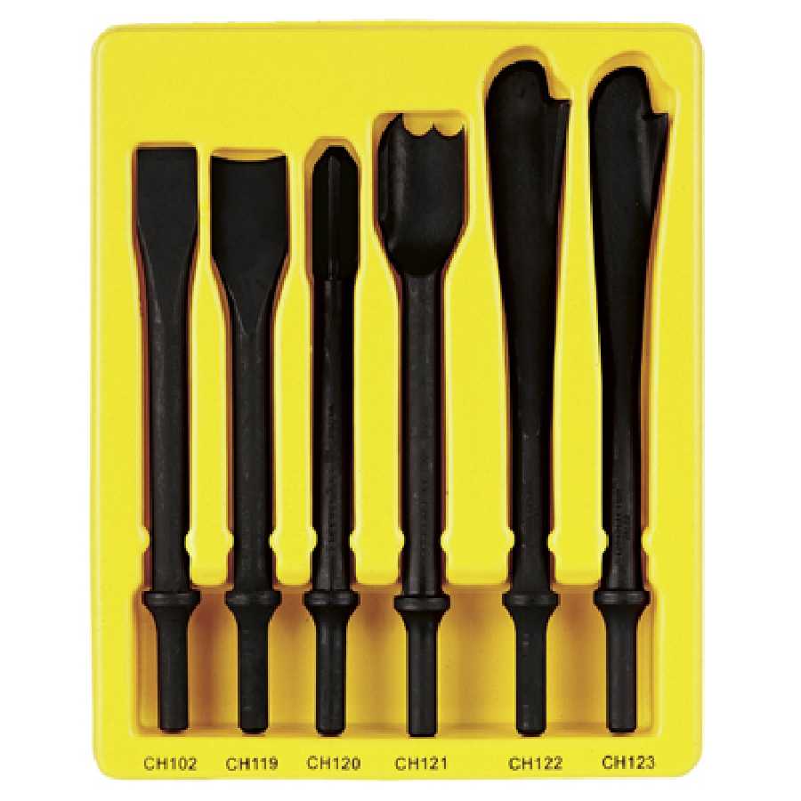 Exhaust Service .401 Shank Impact Chisel Set - 6-Pc