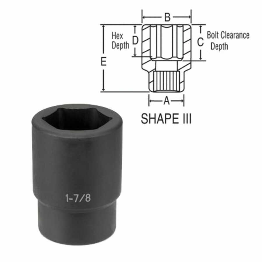 #5 Spline Drive Standard Length Impact Socket - 22mm