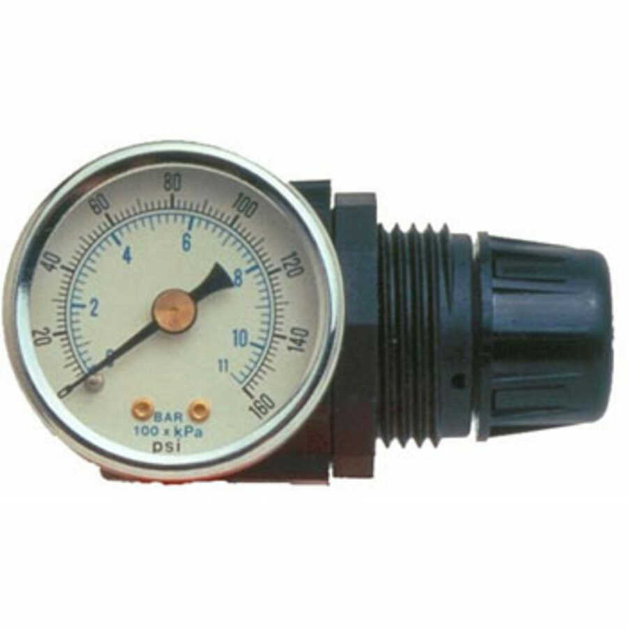 Miniature Air Pressure Regulator 1/4 Inches NPT Gauge Bracket Low Pressure 