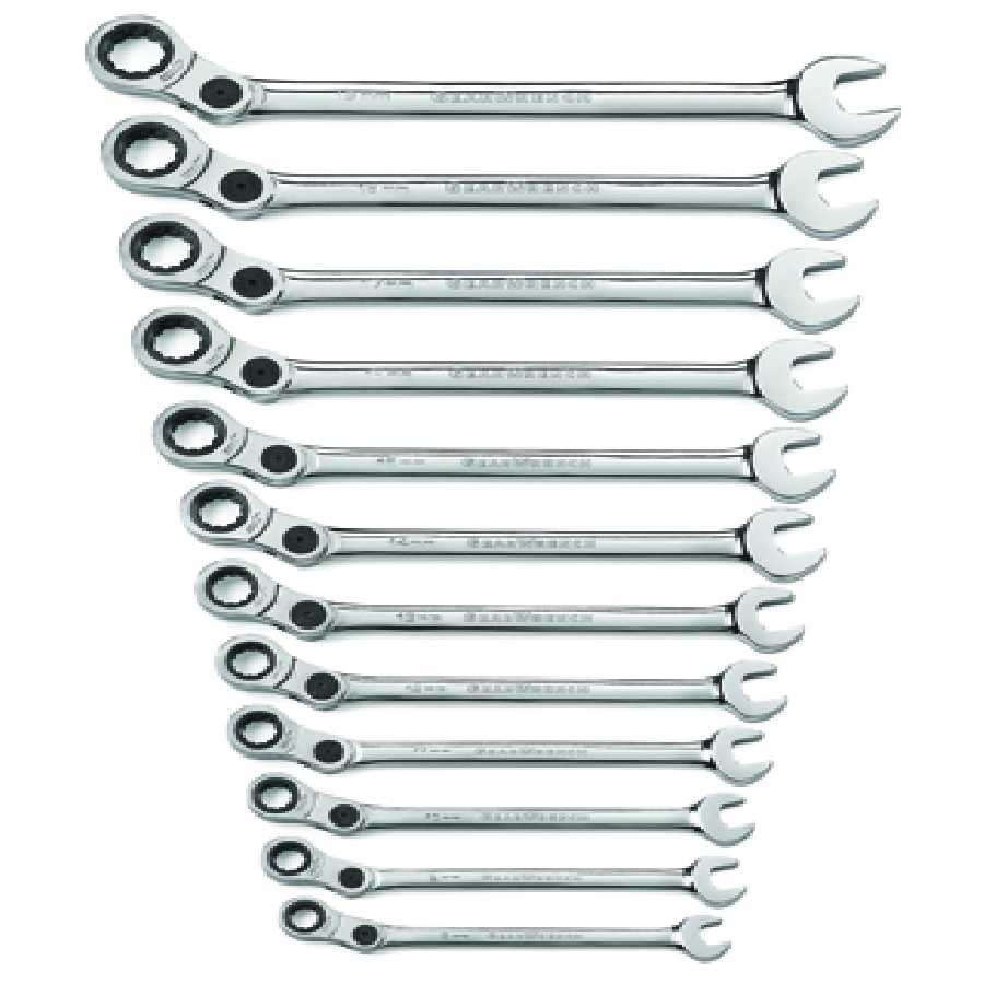 Metric Indexing Combination GearWrench Set - 12-Pc