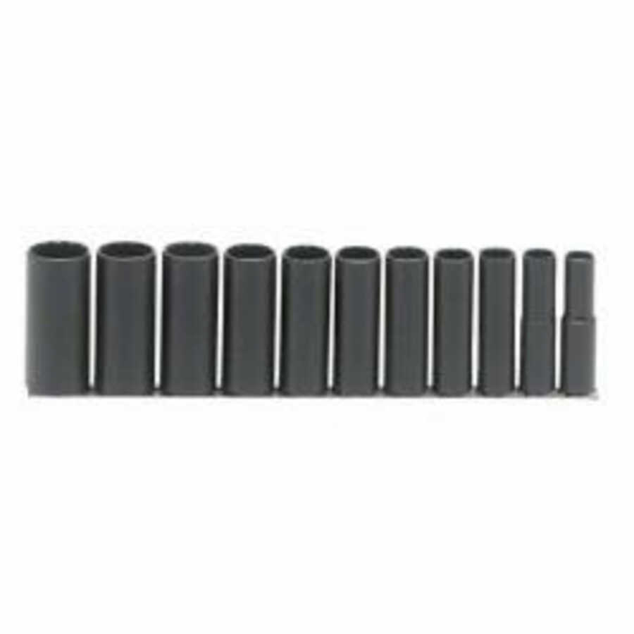11-Piece 1/2" Drive 6-Point Deep Impact Socket Set