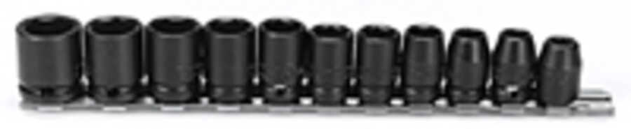 11-Piece 3/8" Drive 6-Point Metric Impact Socket Set