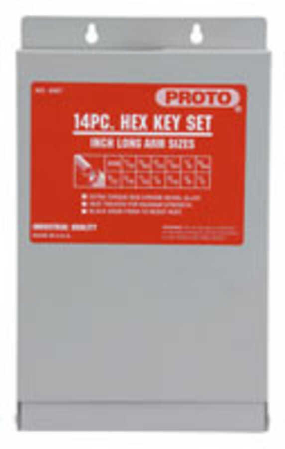 14-Piece Long Hex Key Set with Metal Box