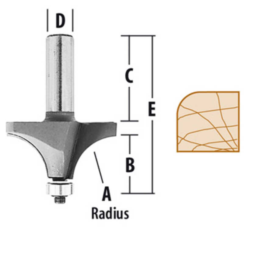 3/8" Corner Rounding- 2 Flute