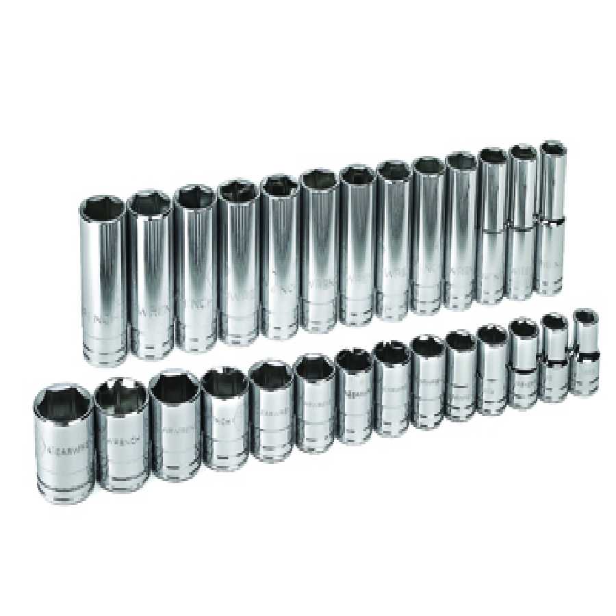 27 Pc. SAE 6 Pt. Standard Socket Accessory Kit 1/2" DRIVE