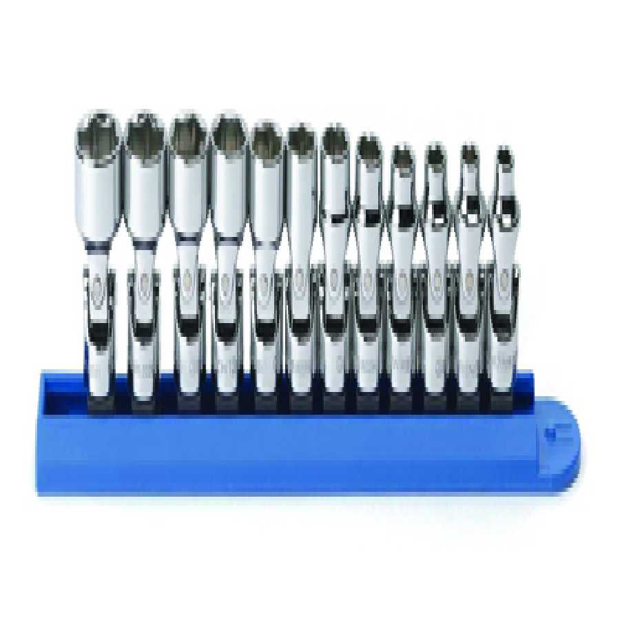 1/4 Inch Drive Metric 6 Pt Universal Flex Socket Set 12 Pc
