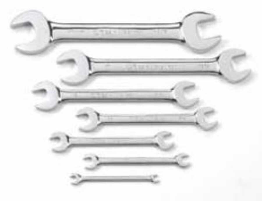 7 Pc. Full Polish Open End Non-Ratcheting Wrench Set SAE