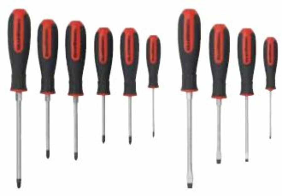 10 Pc. Combination and Pozidriv(R) Dual Material Screwdriver Set