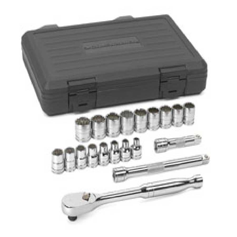 20 Pt. METRIC 12 Pt. Standard Socket Set 3/8" DRIVE