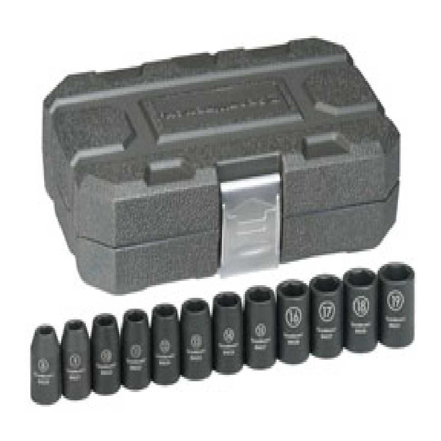 12 Pc. Impact METRIC Standard Socket Set 1/2\" DRIVE