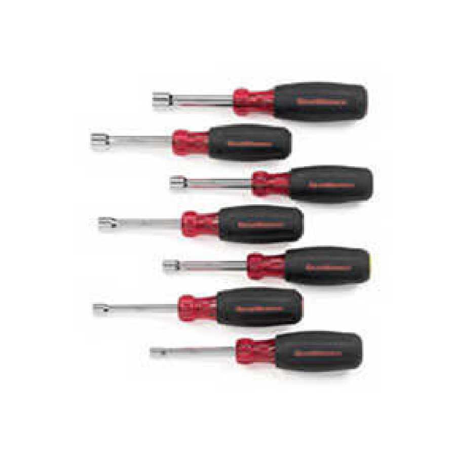 7 Pc. Full Hollow Shaft Cushion Grip Nut Driver Set METRIC