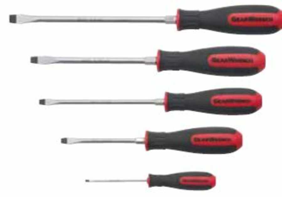 5 Pc. Slotted Dual Material Screwdriver Set