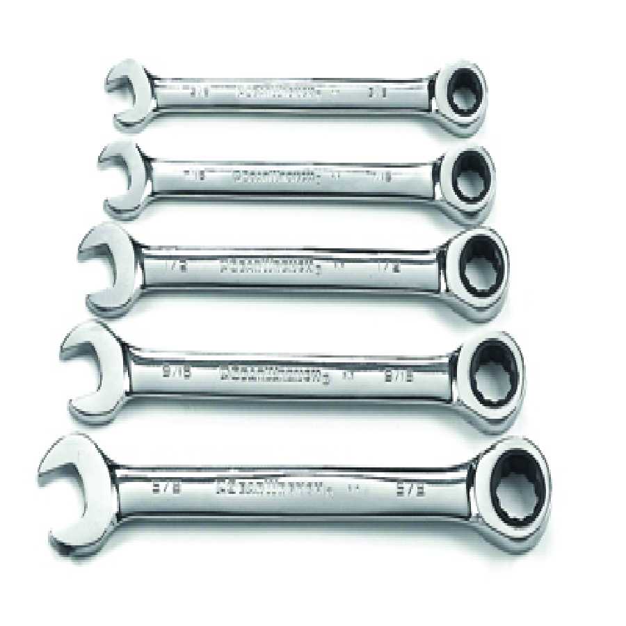 5 Pc. Combination Ratcheting Wrench Set SAE