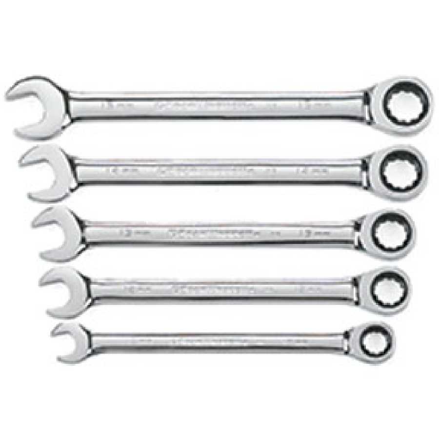 5 Pc. Combination Ratcheting Wrench Set METRIC