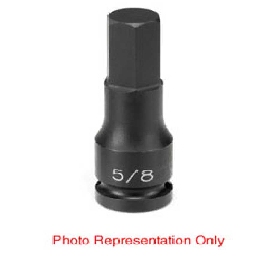 Grey Pneumatic 1/2 In Dr Impact Hex Driver - 1/4 In