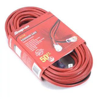 c. 14/3 SJTW Extension Cord, 50 Ft, Clear Lighted Connector