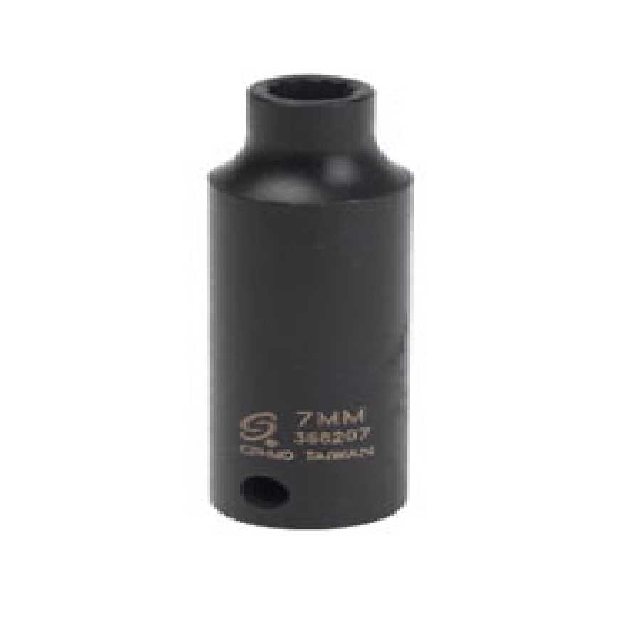 3/8\" Drive x 7mm, Deep, 12 Point Impact Socket