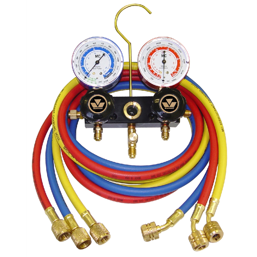 Mastercool | 95772 | Mastercool 95772 R12 R22 R502 2-Way Manifold Gauge Set