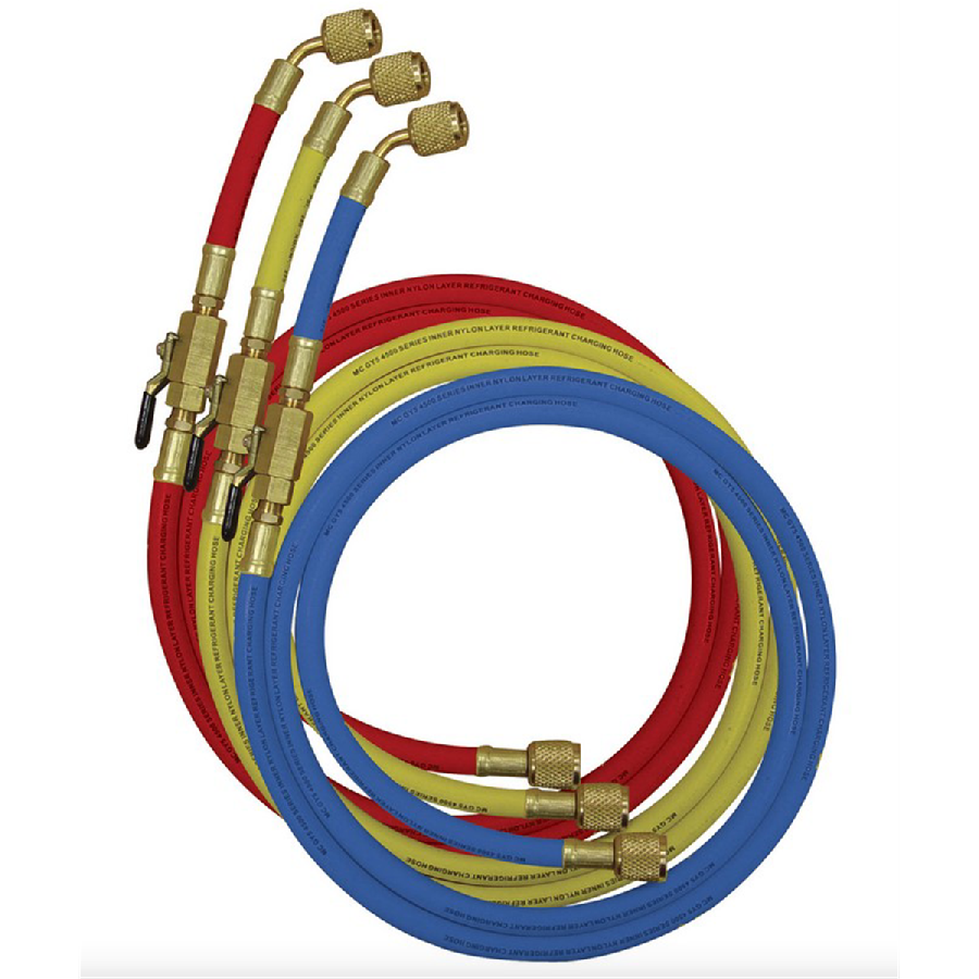 Set of 3 Standard Pressure Hoses with Automatic Shut Off Valve F