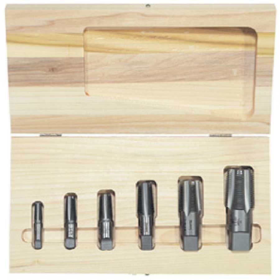 Hanson | 1921 | 6 Pc Taper Pipe Tap Set (HCS) - NPT & BSP Thread Cutting
