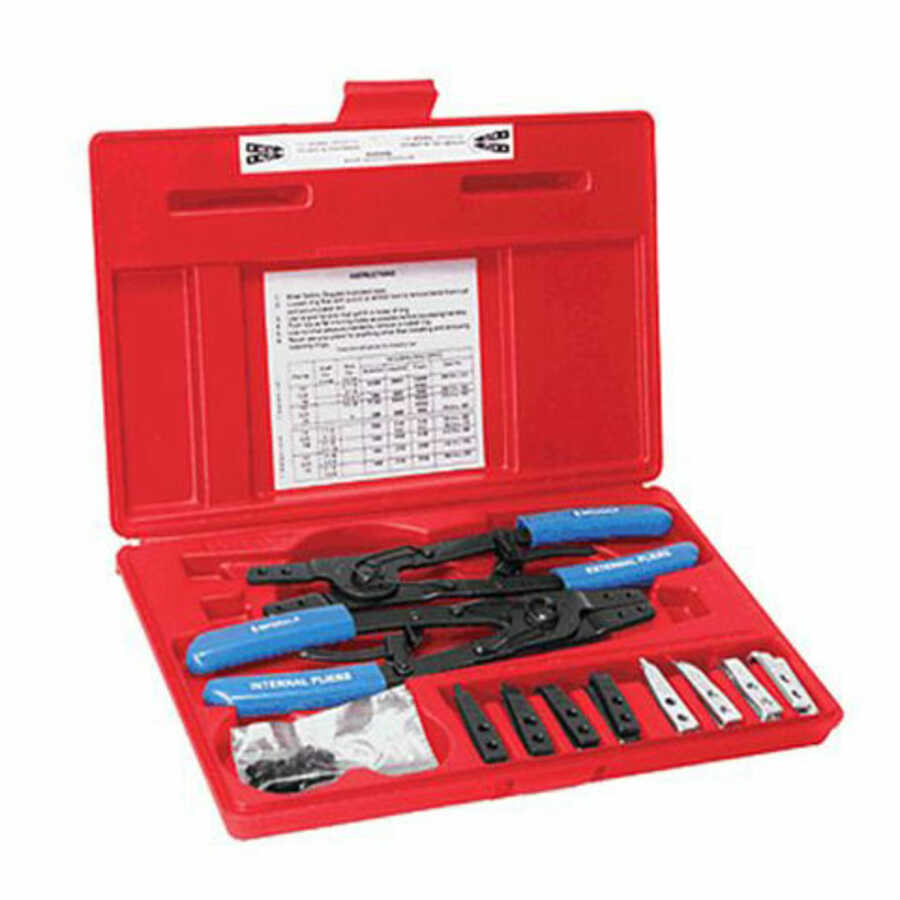 Heavy Duty Replaceable Tip Retaining Ring Pliers Kit