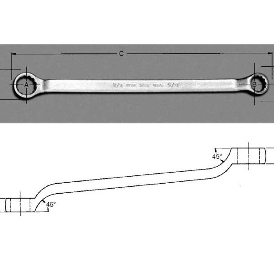 Double Offset Box Wrench - Industrial Black Long Pattern 1 x 1-1