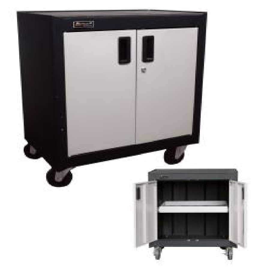 2 Door Mobile Cabinet with Gliding Shelf