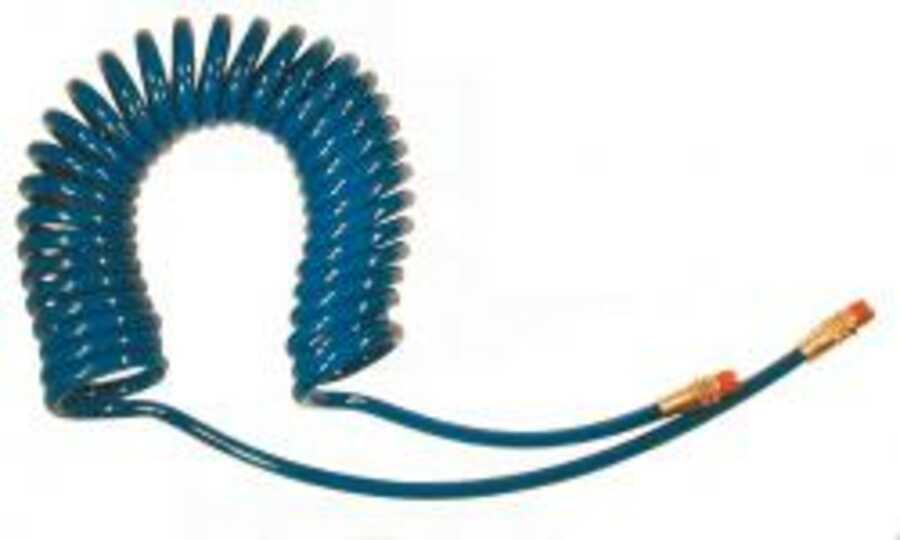 1/4" x 15' Flexcoil Polyurethane Coiled Air Hose, Blue