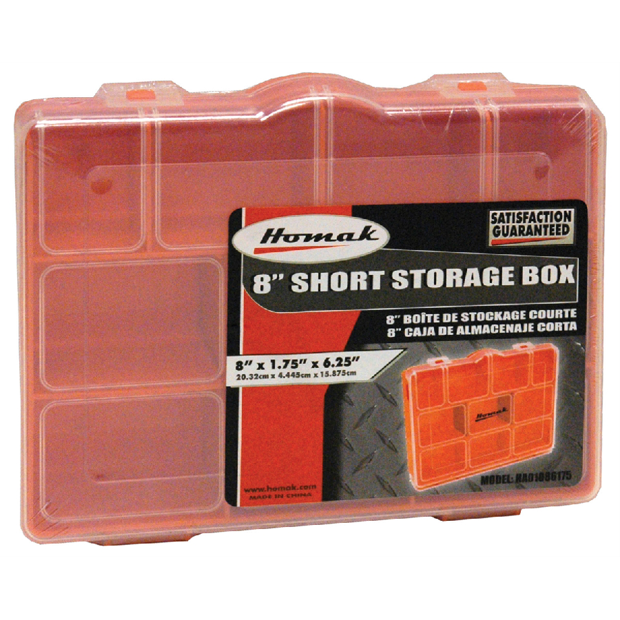 Short Plastic Storage Box 8 x 6-1/4 Inch