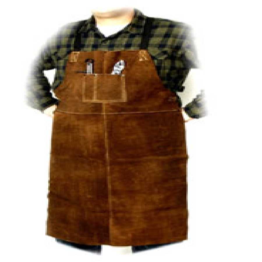 Weld-Rite Brown Leather Bib Apron 24" x 42"
