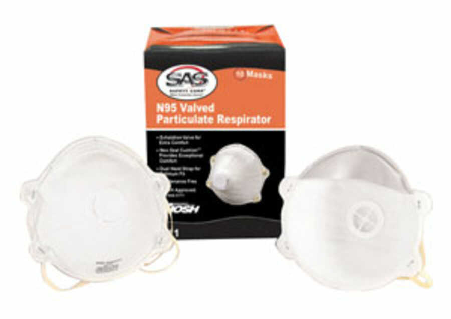 N95 Valved Particulate Respirator Box Of 10 Sas Safety Corp 8711