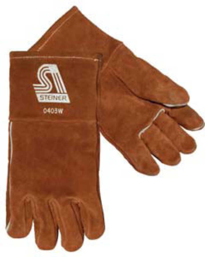 Steiner 02139-L Welding Gloves Brown Split Cowhide Aluminized Mylar Inner Layer Large 
