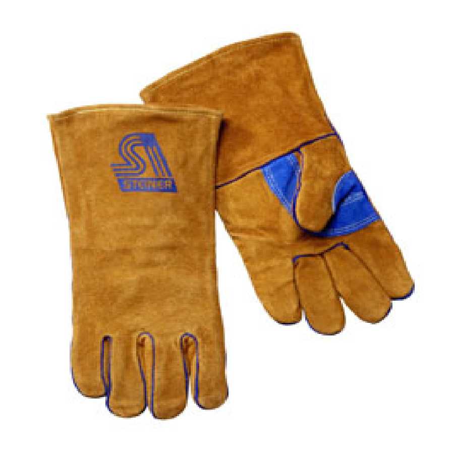 B Series Foam Lined Leather Welding Gloves (Brown L)