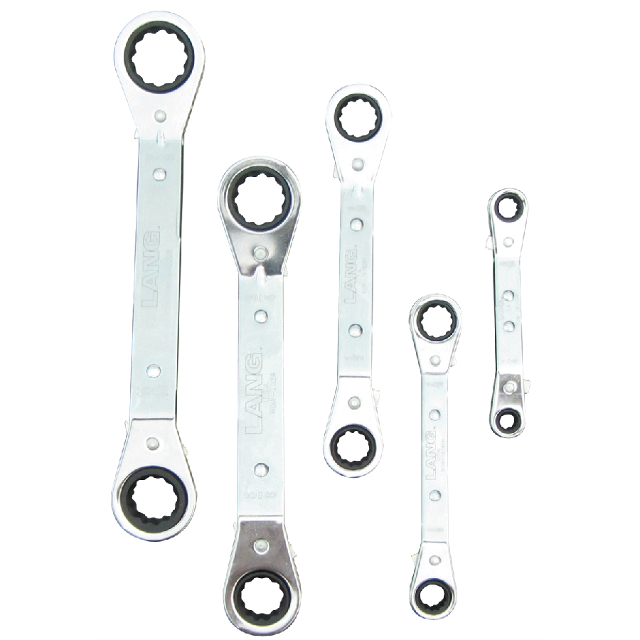 5-Piece SAE Offset Ratcheting Box Wrench Set