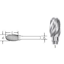 Carbide Oval Shape (SE-7NF) Non-ferrous Cut 3/4"