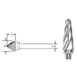 Carbide Taper with Radius End Burs (SL-5NF) 5/8"