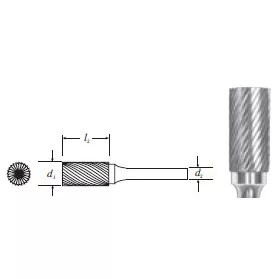 Carbide Cylinder Shape Bur (SA-9) Single Cut 1"