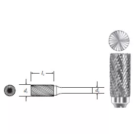 Carbide Cylinder Shape Bur w/ End Cut (SB-8) Double Cut 7/8"