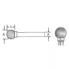 Carbide Ball Shape Bur (SD-9) Single Cut 15/16"