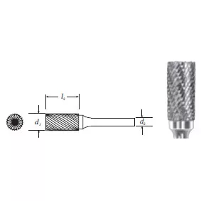 Carbide Cylinder Shape Burs (SA-7) Double Cut 3/4"