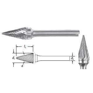 Carbide Cone Shape Bur (SM-6) Single Cut 5/8"