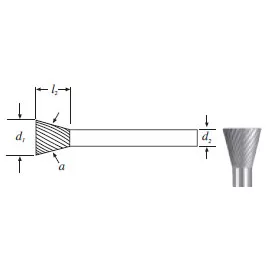 Carbide Inverted Cone Shape Bur (SM-7) Single Cut 3/4"