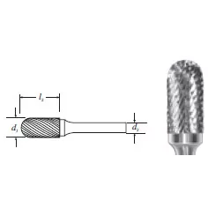 Carbide Cylinder Shape Bur w/ Radius End (SC-6) Double Cut 5/8"